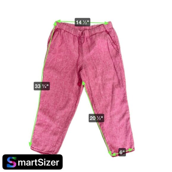 EUC Talbots Fuschia Cropped Linen Pull-on Pants‎ Size 8 - Picture 10 of 10